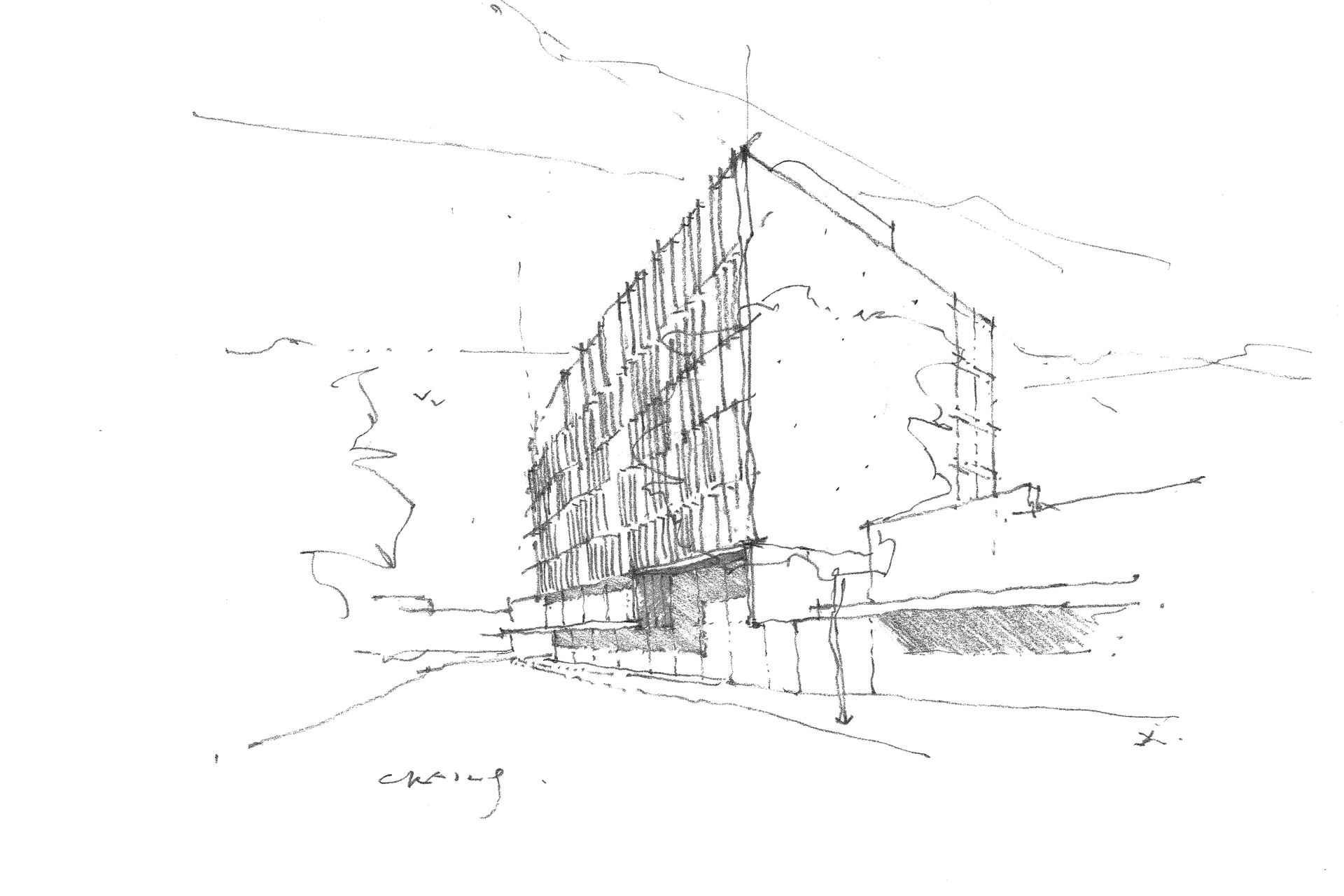 Pencil drawing of 2 Devonport Road.