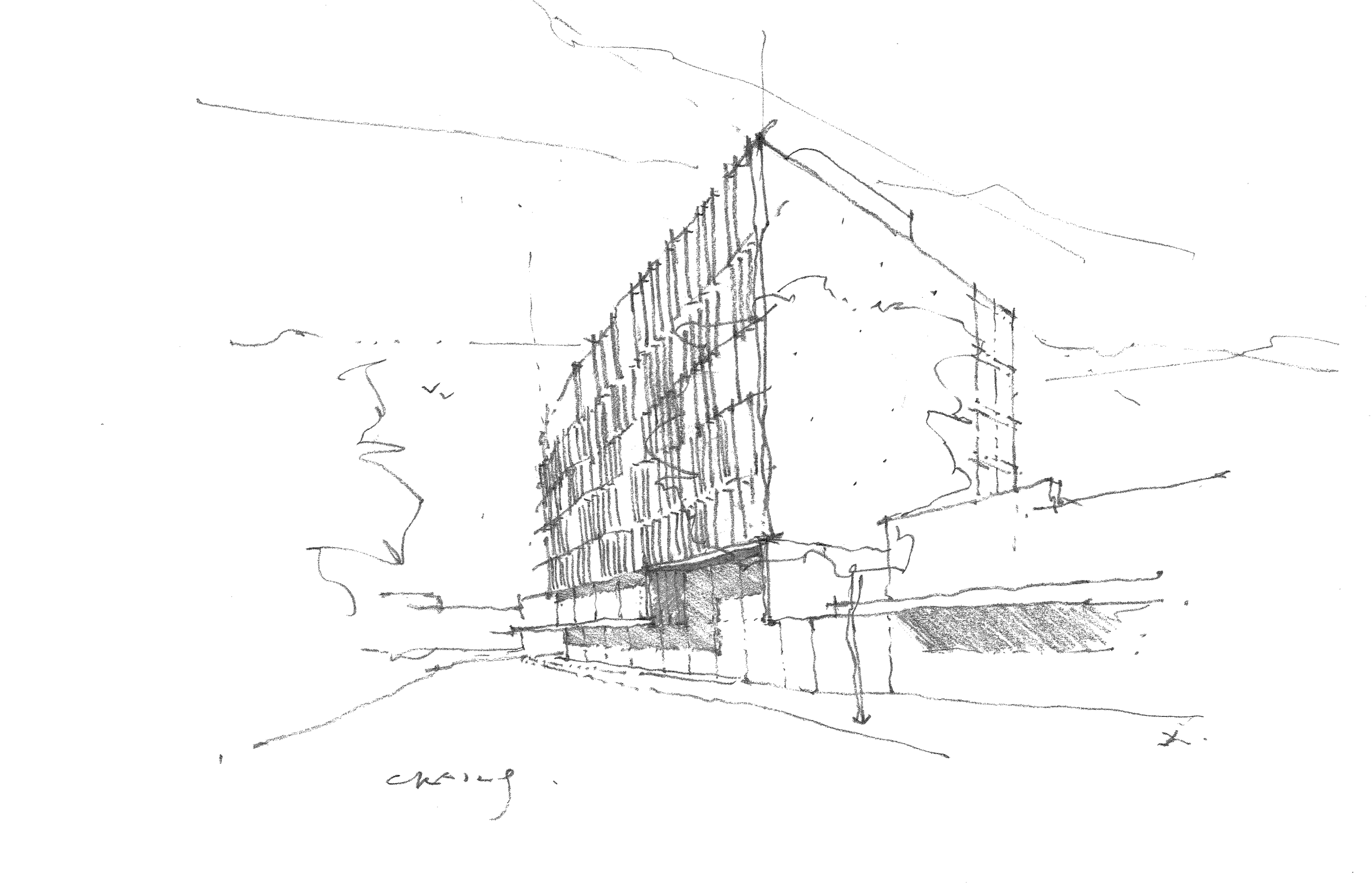 Pencil drawing of 2 Devonport Road.