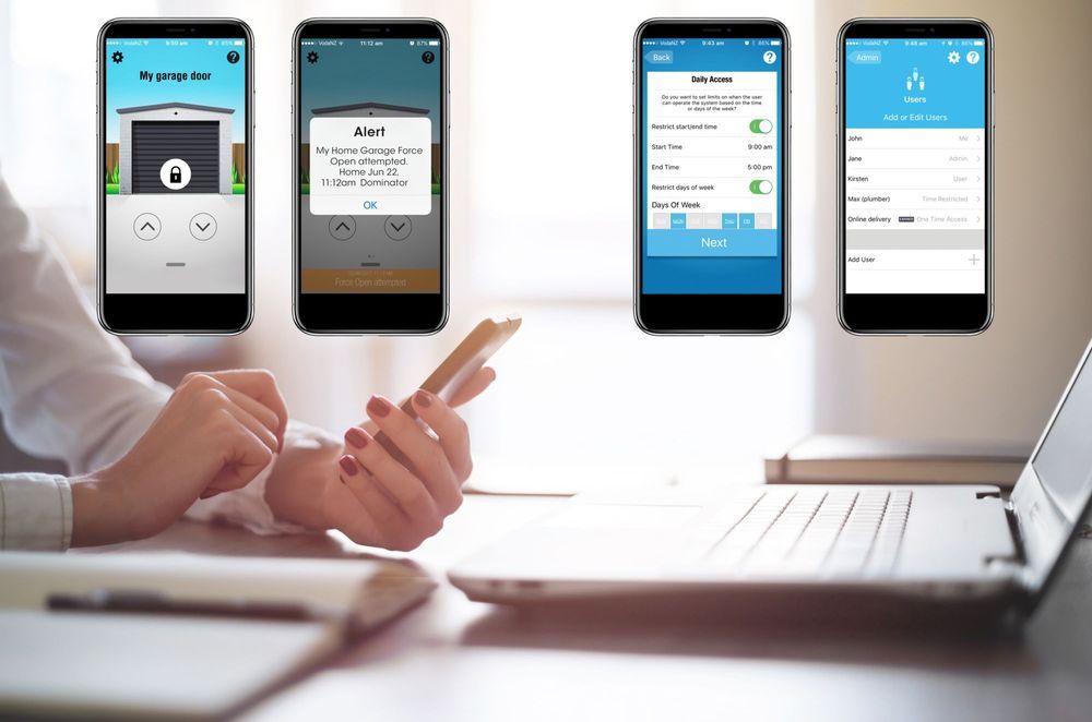 With the Dominator app, you can see in an instant whether your garage door is secure or choose to open or close it as much as you like.