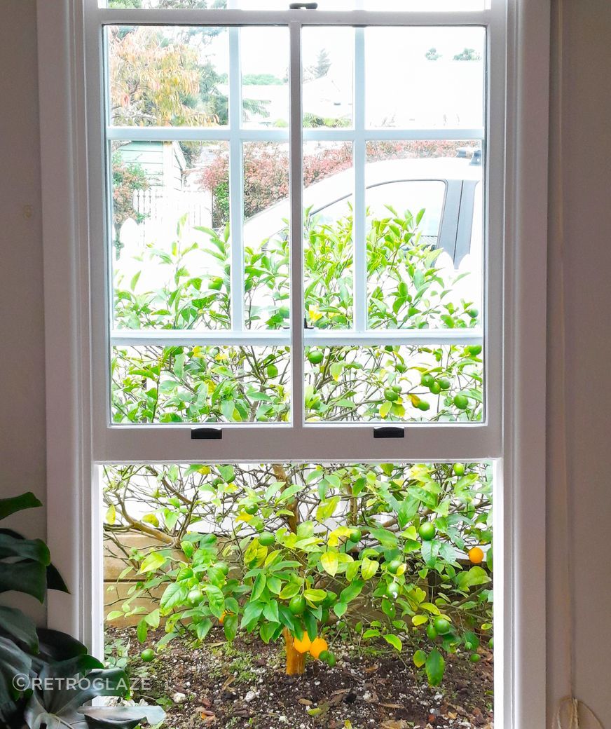 Classic double hung windows with colonial bars complete the colonial charm of this Ngaio railway cottage.