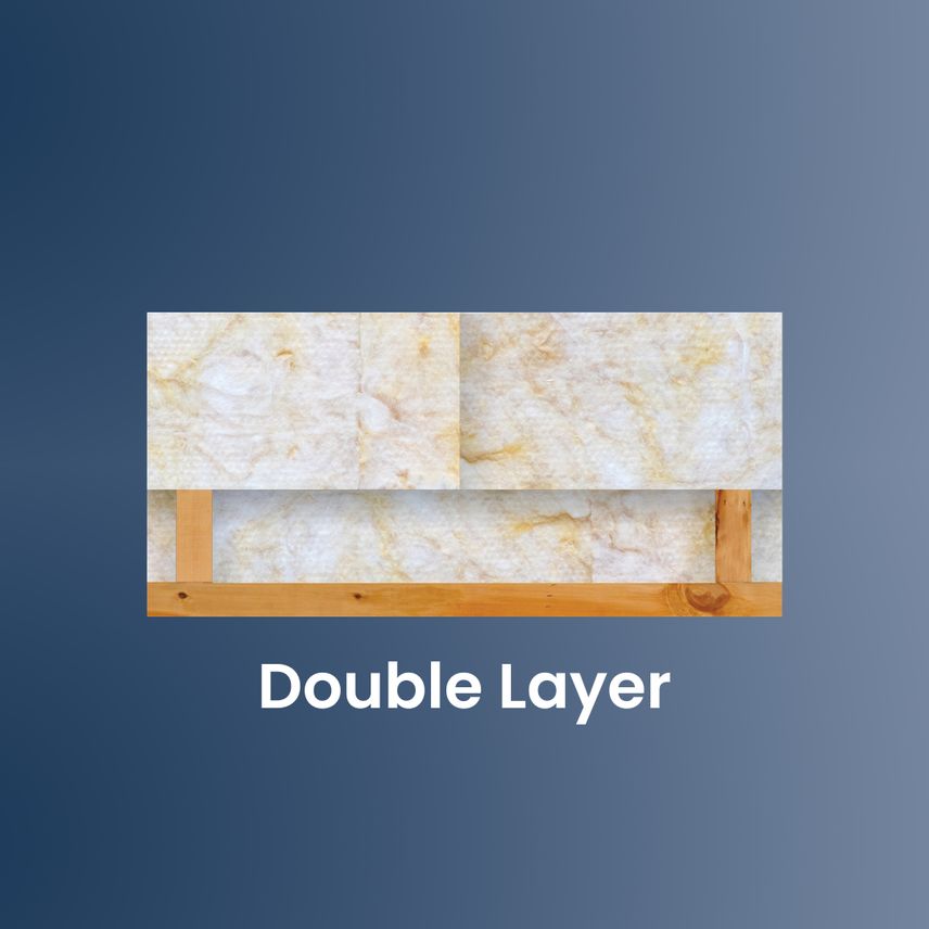 High Density R1.8 product installed in between the joists, then R5.2 product is laid over the top.
