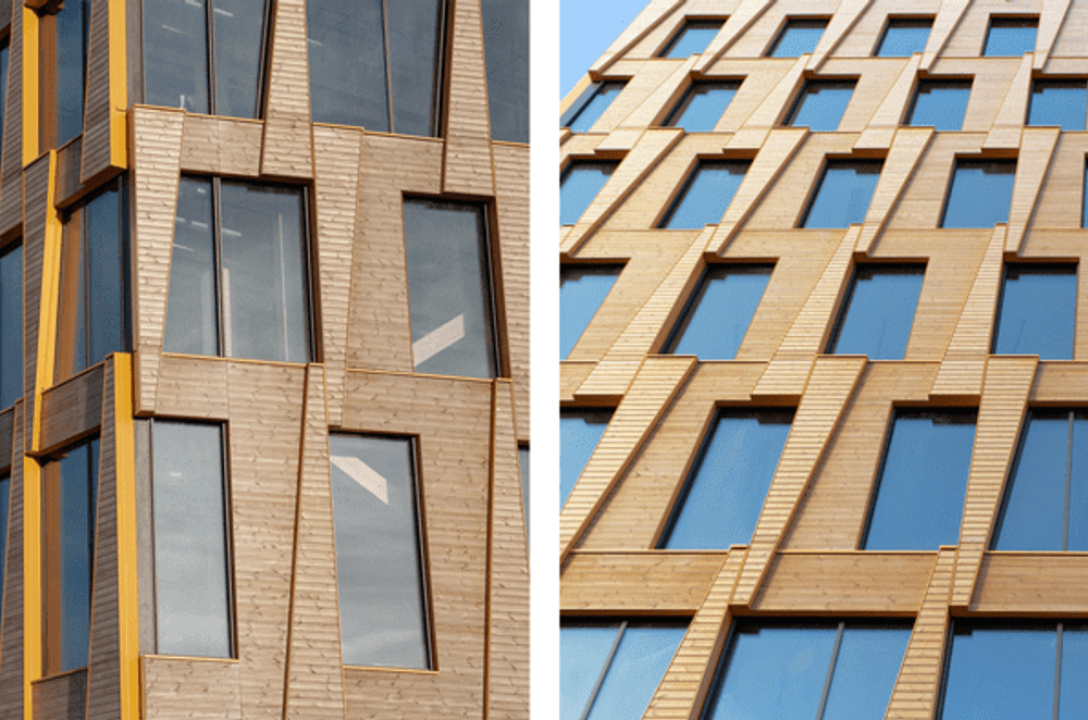 Facade details of Valle Wood project