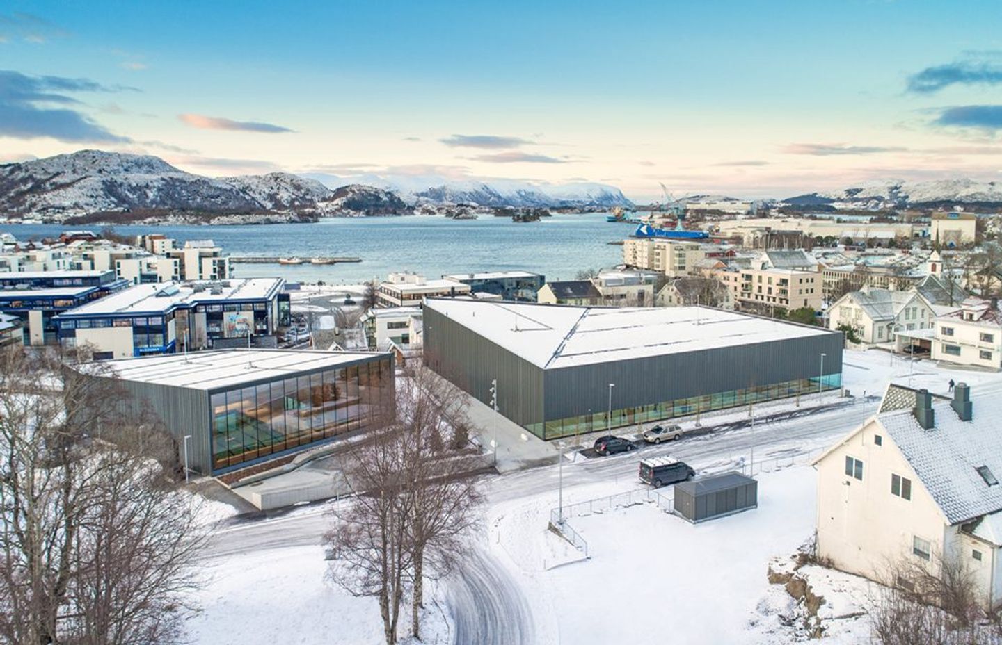 Ulstein Arena on an icy day in Norway