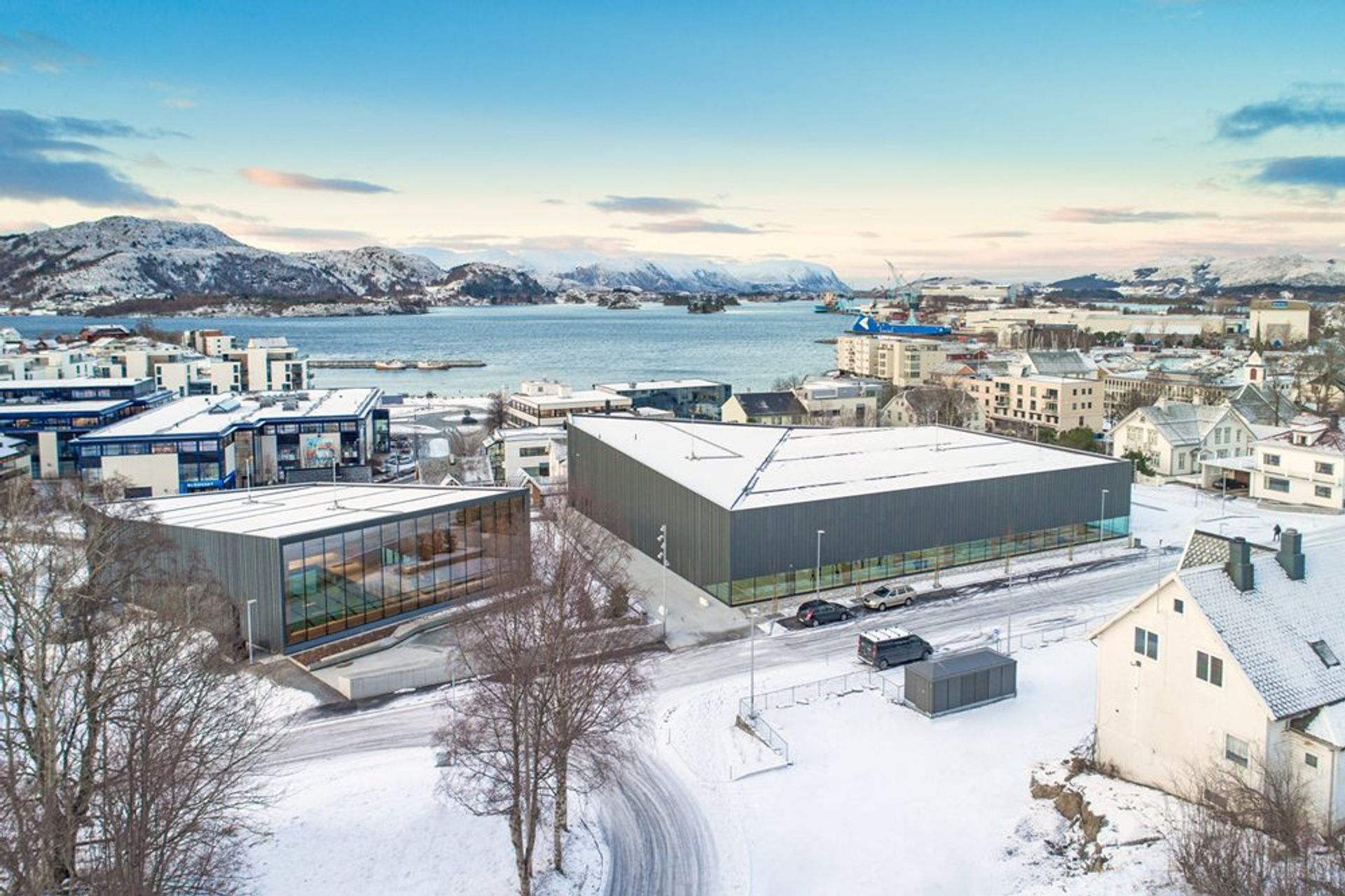 Ulstein Arena on an icy day in Norway