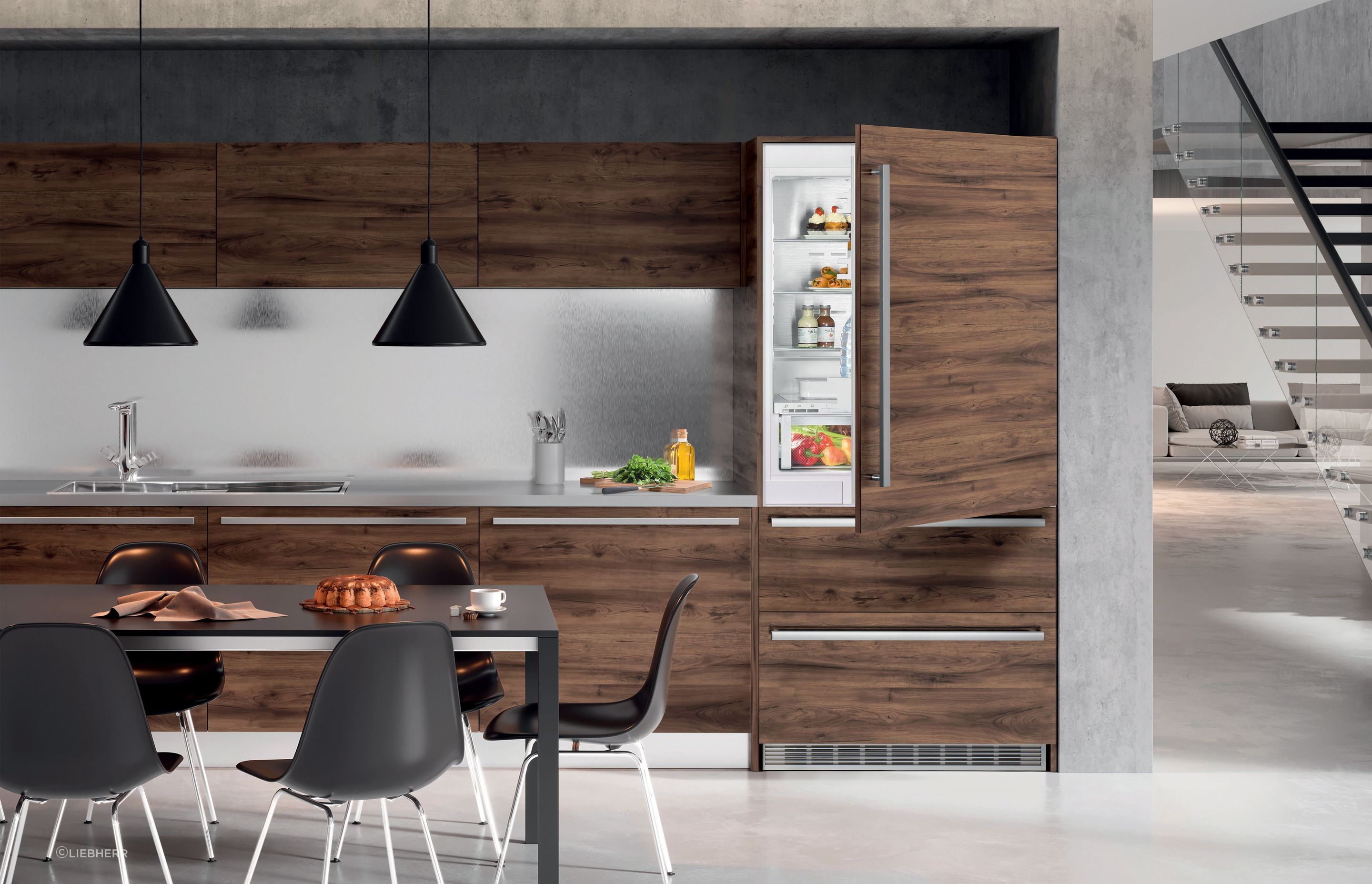 ECBN 6156 PremiumPlus BioFresh Fully Integrated Bottom Mount Fridge | Photography by Liebherr