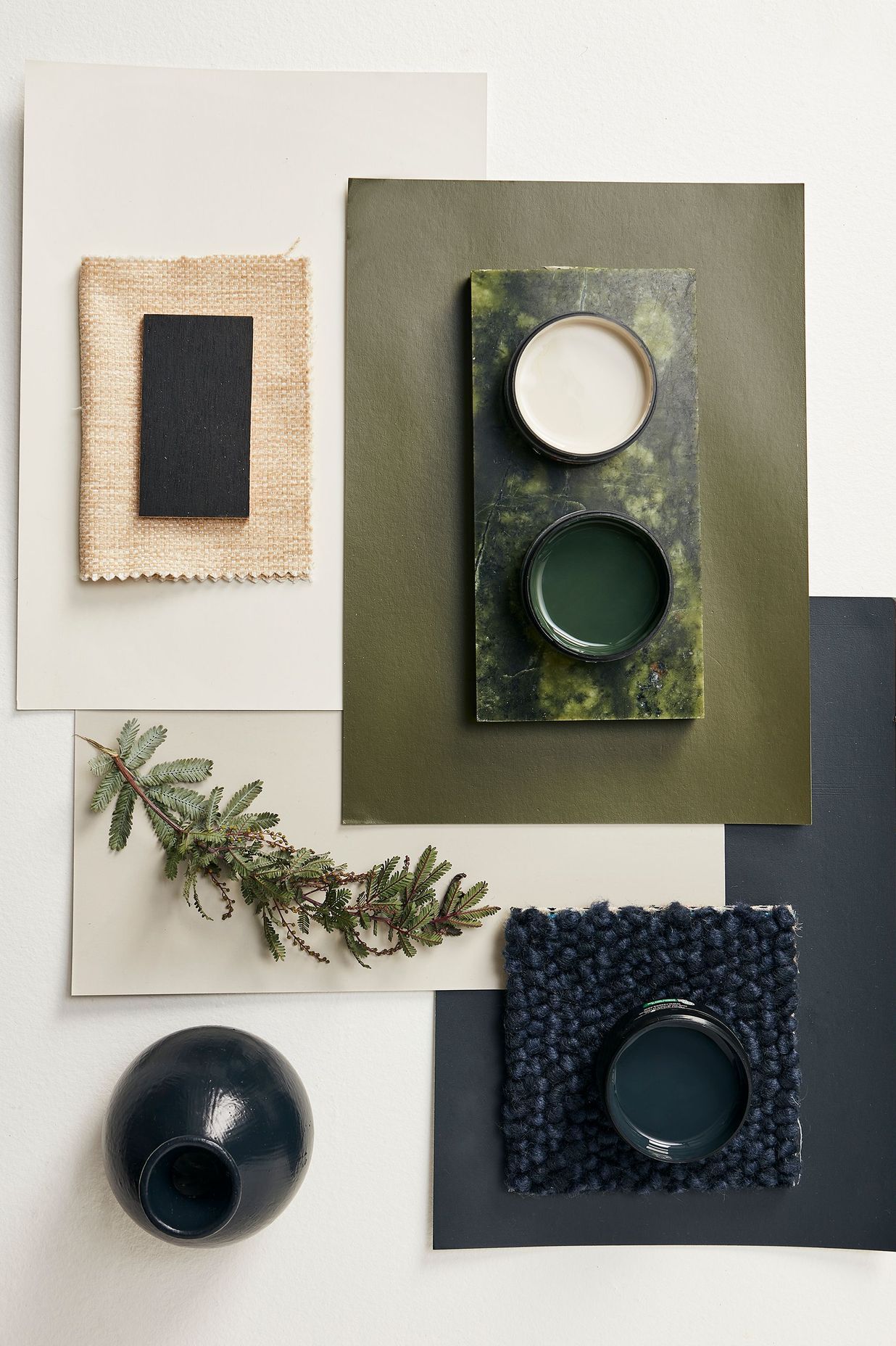 Deep green sit in harmony within a rich, natural palette.
