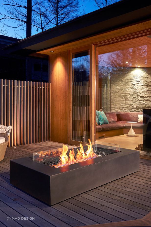 The EcoSmart Wharf 65 Freestanding Fire Table is perfect for decks and courtyards.