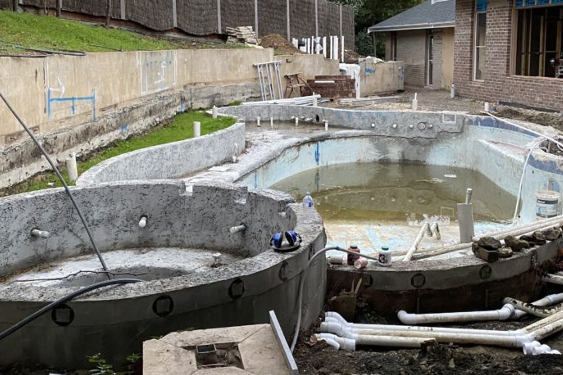 The pool shell is fabricated and poured.