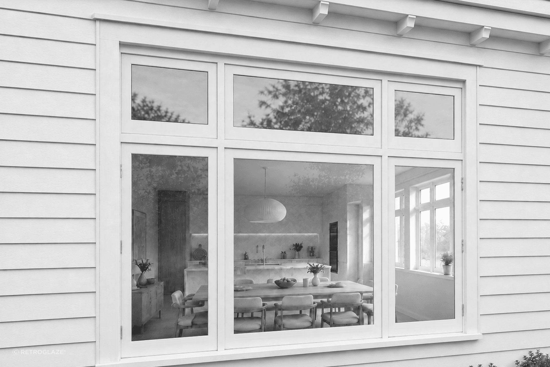 New double glazed timber sashes in existing timber frame window.