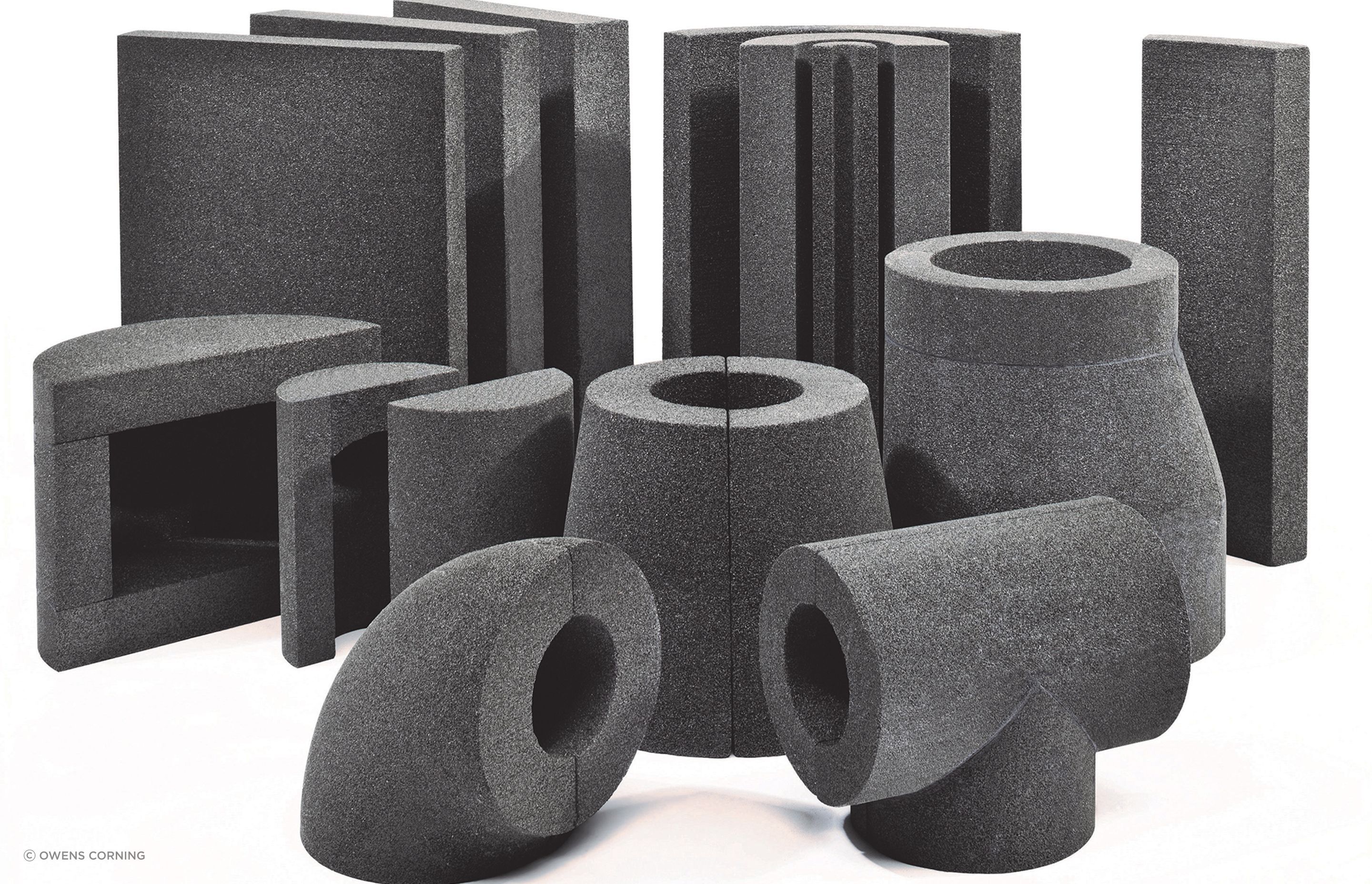 FOAMGLAS cellular glass insulation can be custom shaped to suit a range of applications. 
Image courtesy of Owens Corning. Used by permission.