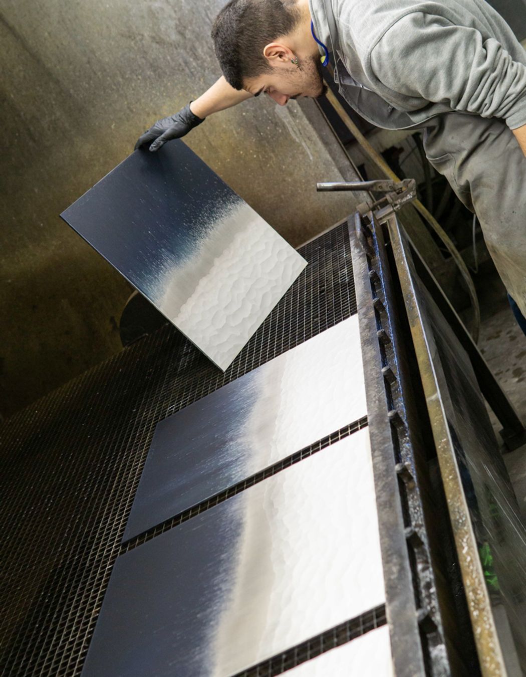 Stromboli decoration on what will be the doors of the Frammenti sideboard