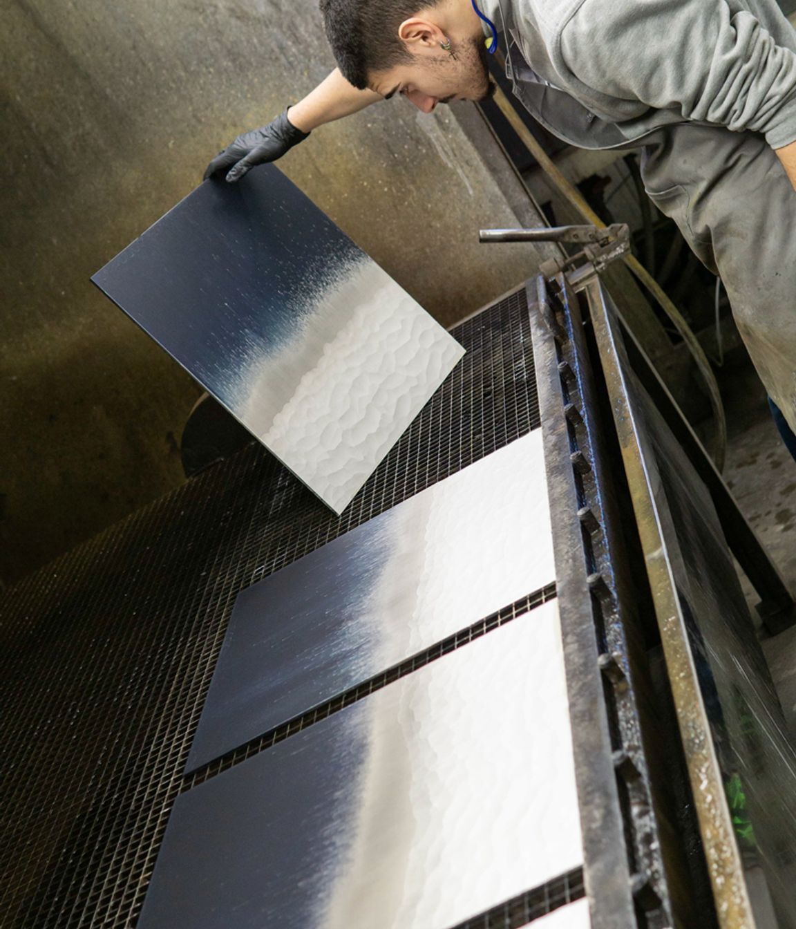Stromboli decoration on what will be the doors of the Frammenti sideboard