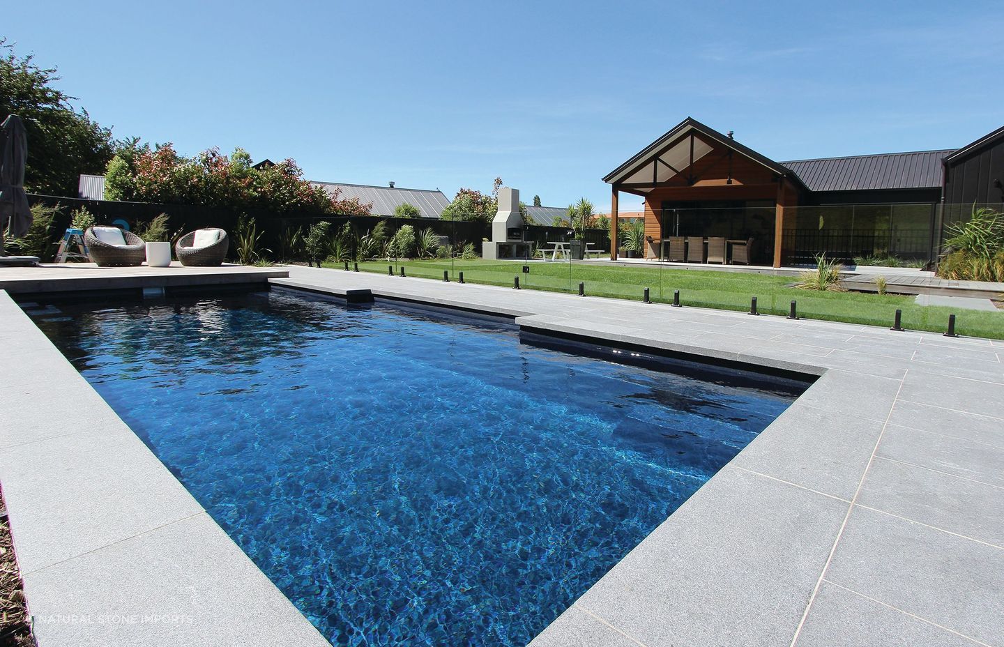 Grey Granite Dropface Coping & Paving