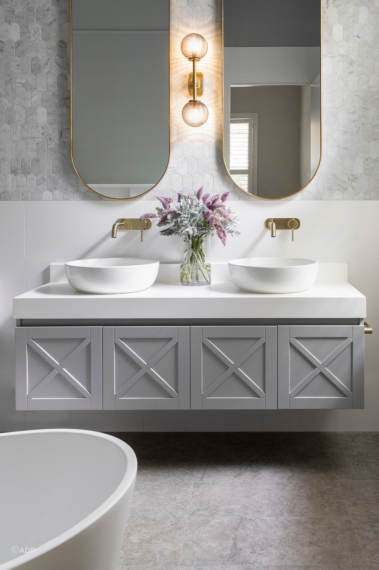 Replacing and installing a new bathroom vanity, such as the popular Charleston Vanity, is often part of a total bathroom renovation project.