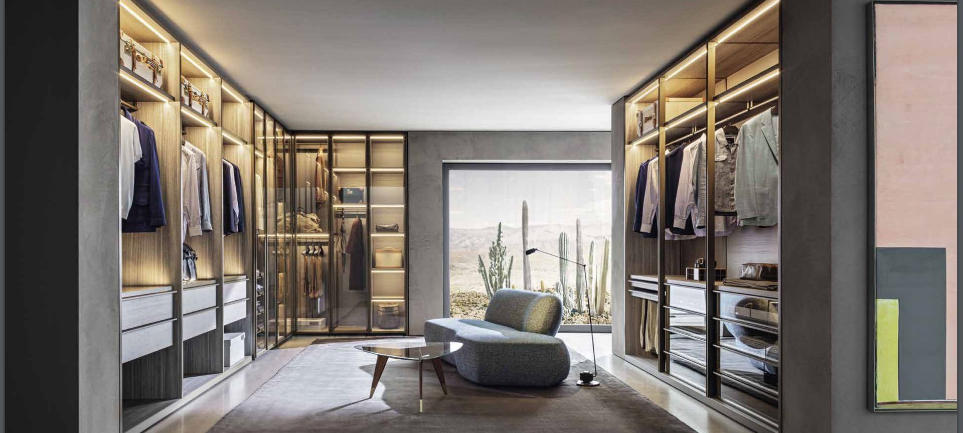 The Gliss Master wardrobe system with an exceptional assemblage of customisable materials of materials and finishes.