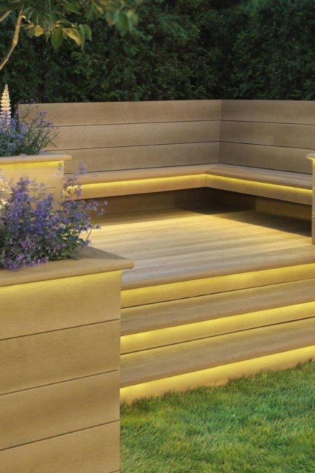 Golden oak enhanced grain decking by Millboard Decking