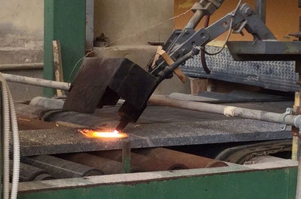 Granite Being Flamed