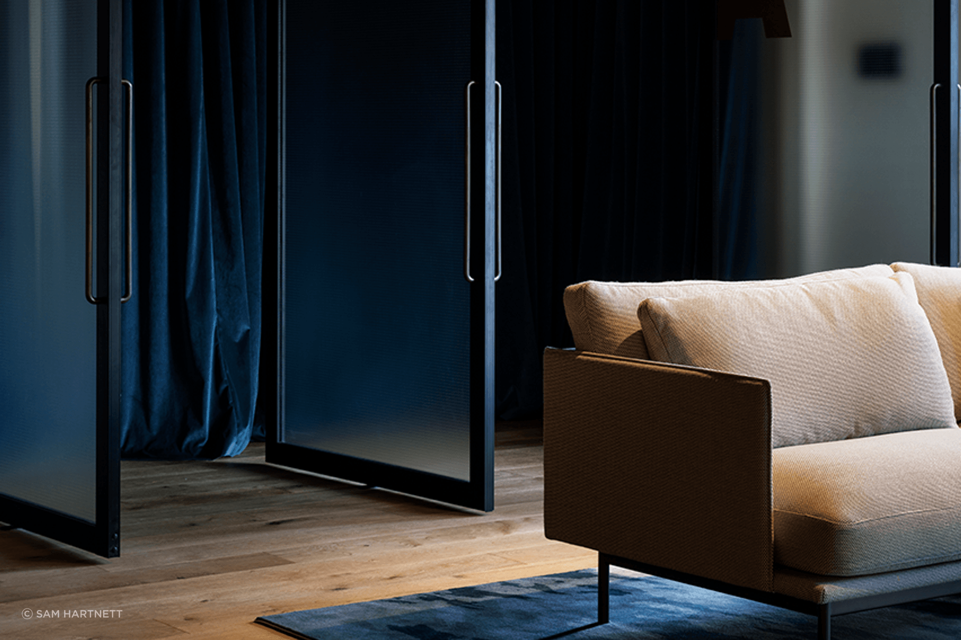 Designed by architects Warren and Mahoney, the Kiwi Property offices feature HB2200 series D-Pulls with an aged-brass finish.