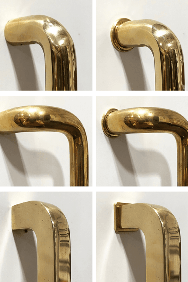 The new door pulls can be mounted to sit flush with the door face or teamed with a low-profile rose.