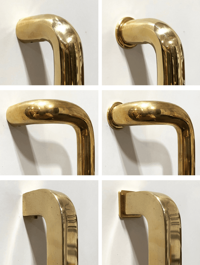 The new door pulls can be mounted to sit flush with the door face or teamed with a low-profile rose.