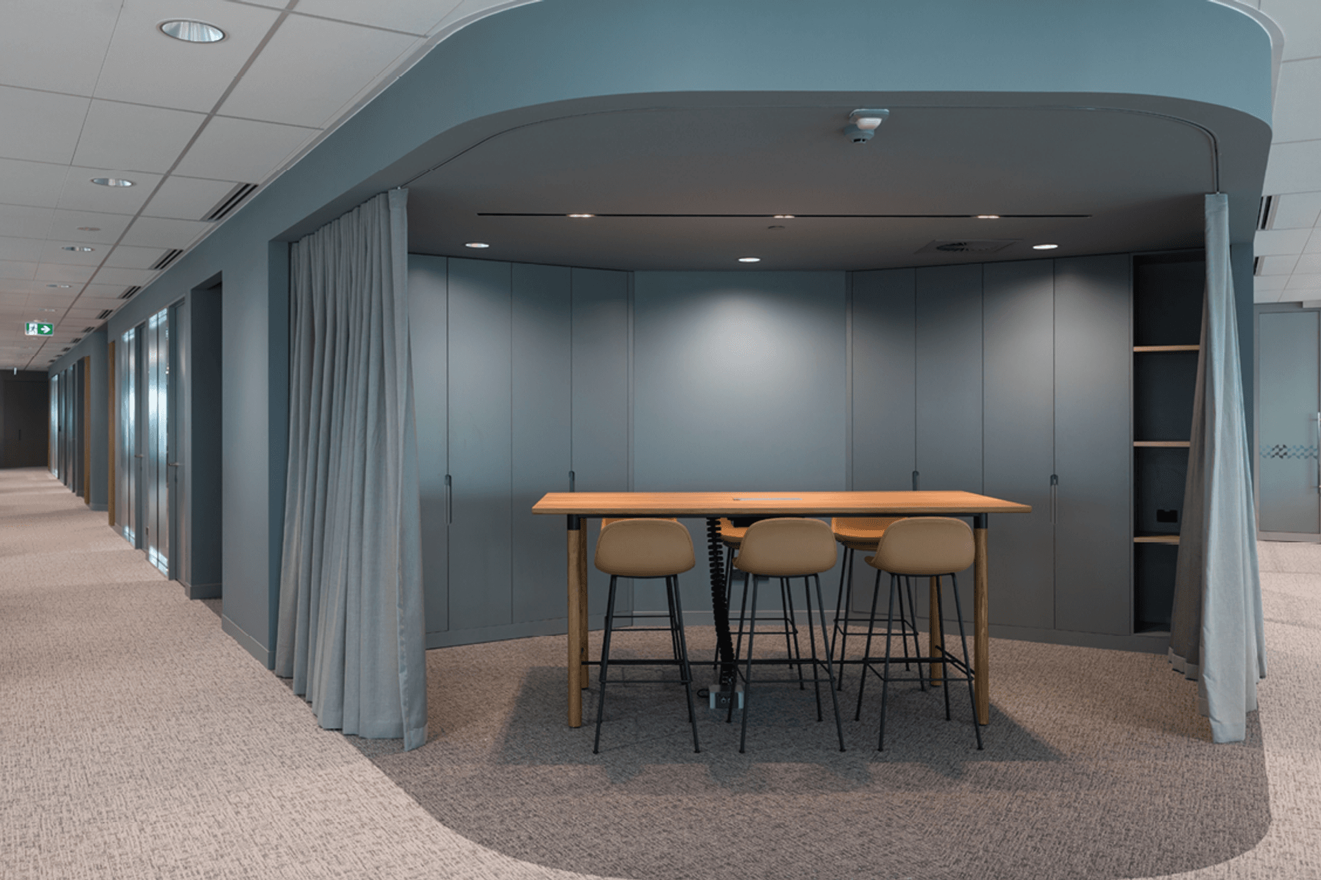 Heritage Carpets supplied two colour ways in the subtle, organic pattern of modulyss' DSGN Absolute carpet for this law firm fitout to bring a softness to the corporate space and to visually separate zones.