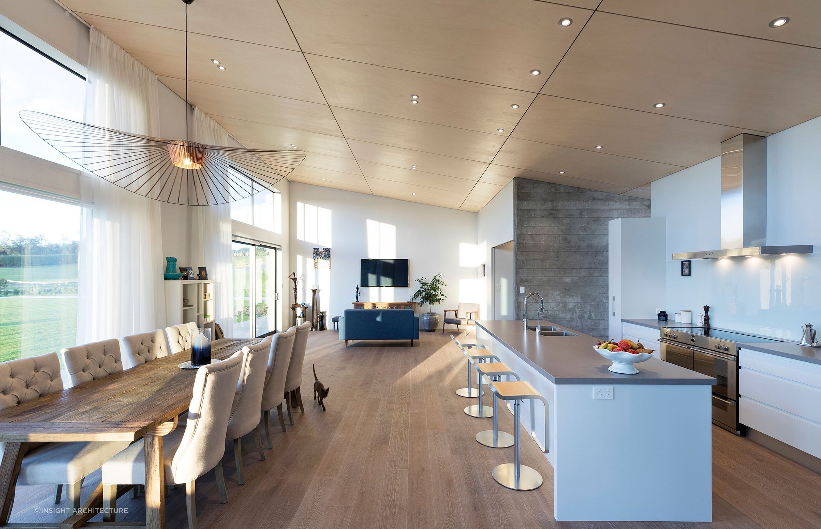 North-facing orientation helps the living spaces capture as much natural light as possible
