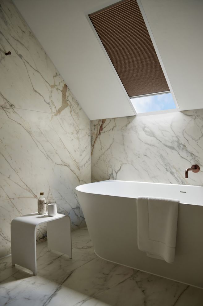 Motorised Honeycomb Blocco blinds are particularly effective for skylights.
