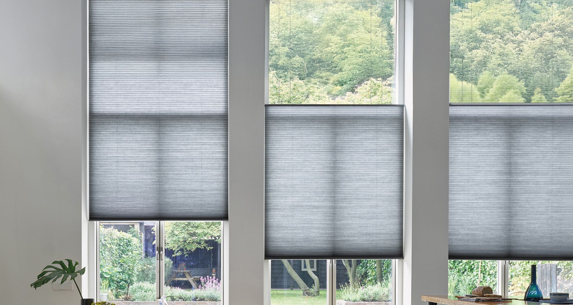 Cordless control Honeycomb blinds can be operated manually or with automation. Blinds can be positioned for sun, light, glare and privacy requirements.