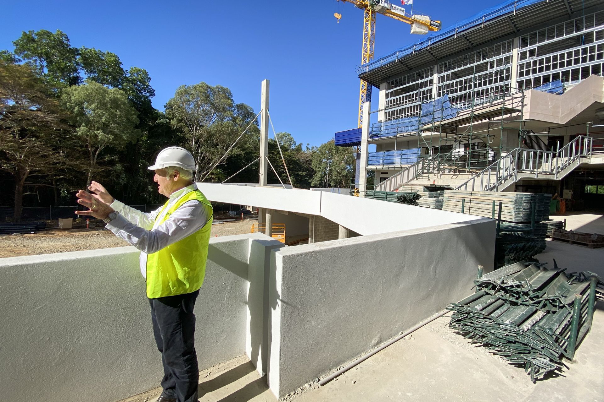 Director Roger Mainwood taking a group on a tour of the building