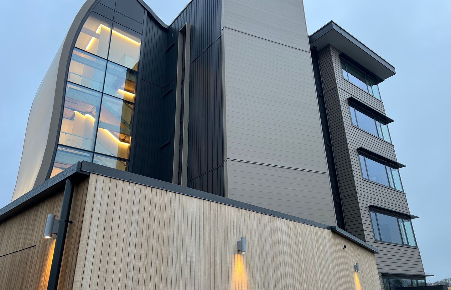 The structure is New Zealand's first mid-rise mass timber building.