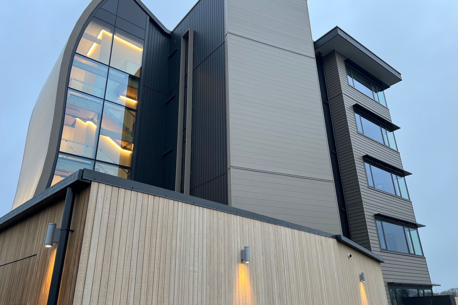 The structure is New Zealand's first mid-rise mass timber building.