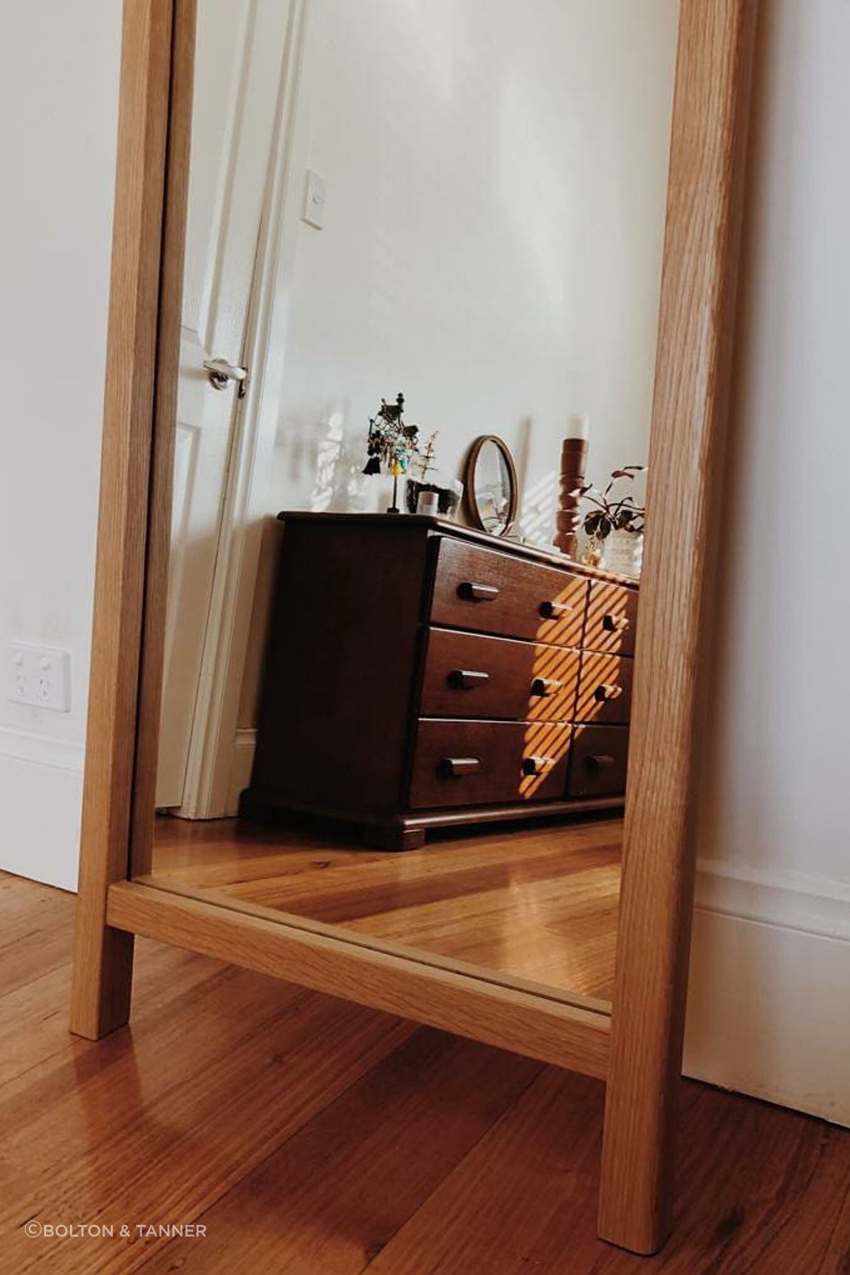 Narcissus Standing Mirror from Bolton & Tanner