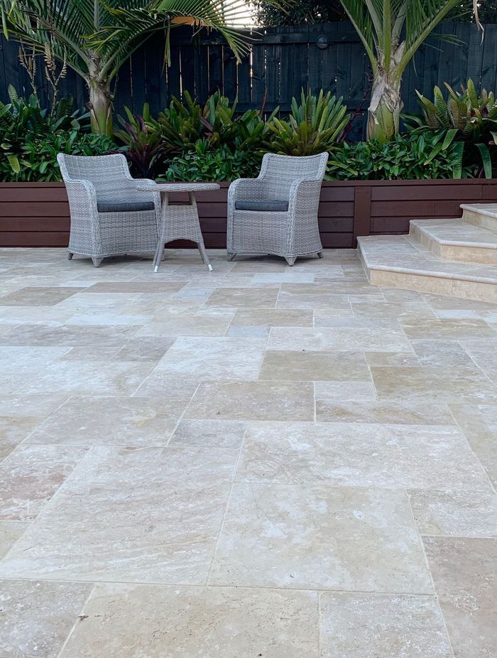 Classic Travertine, French Pattern Paving