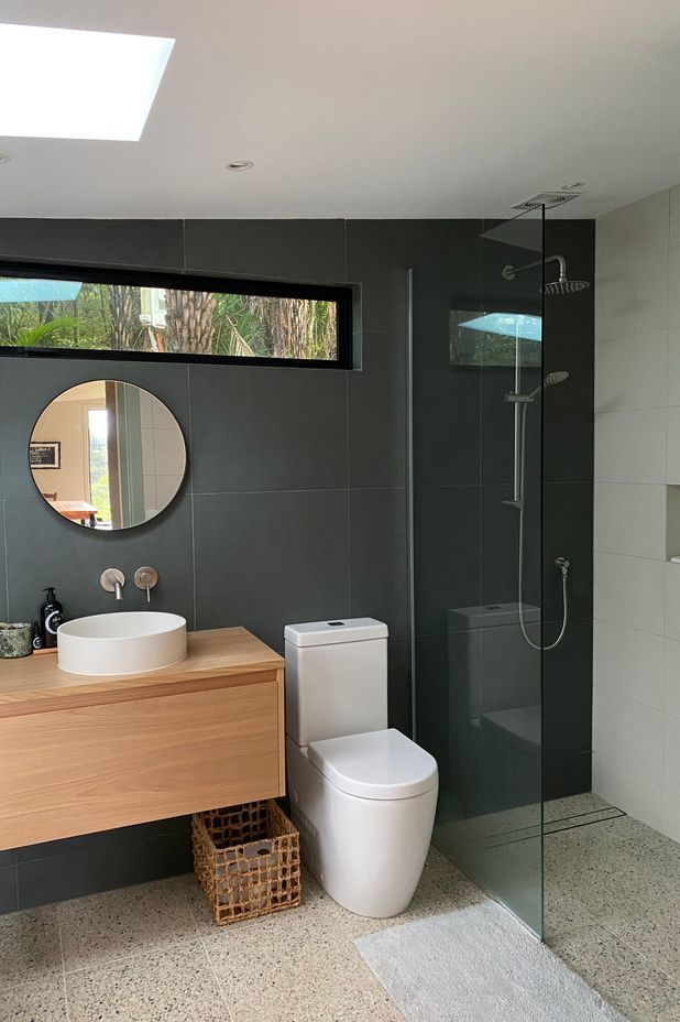 The terazzo tiles in the bathroom were the starting point for the entire interior scheme.