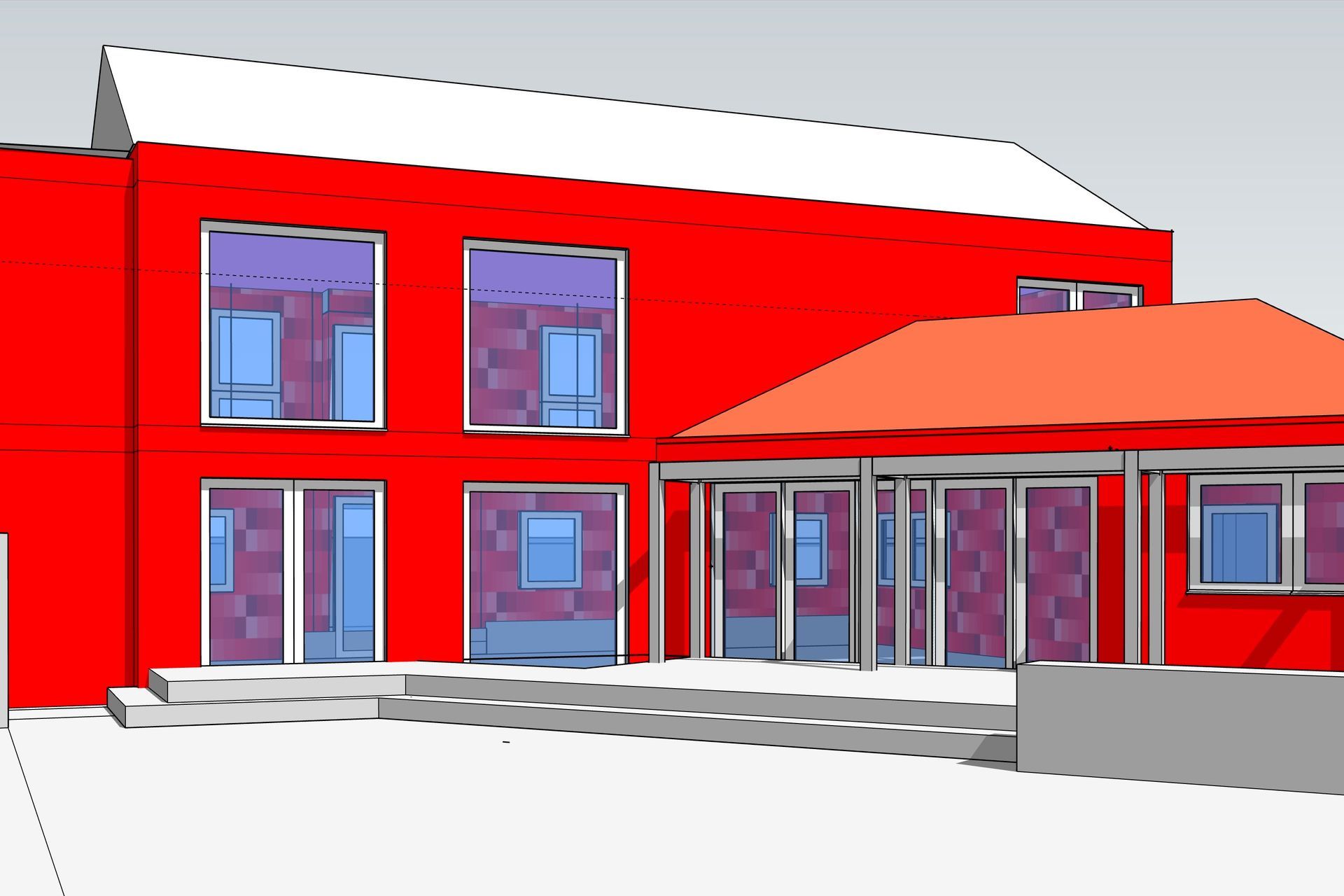 3D modelling software is used as part of the energy modelling process. In this residential project, VIA architecture advised the client to increase the window sizes based on the energy modelling to allow more winter sun into the house to make it more comfortable and require less heating.