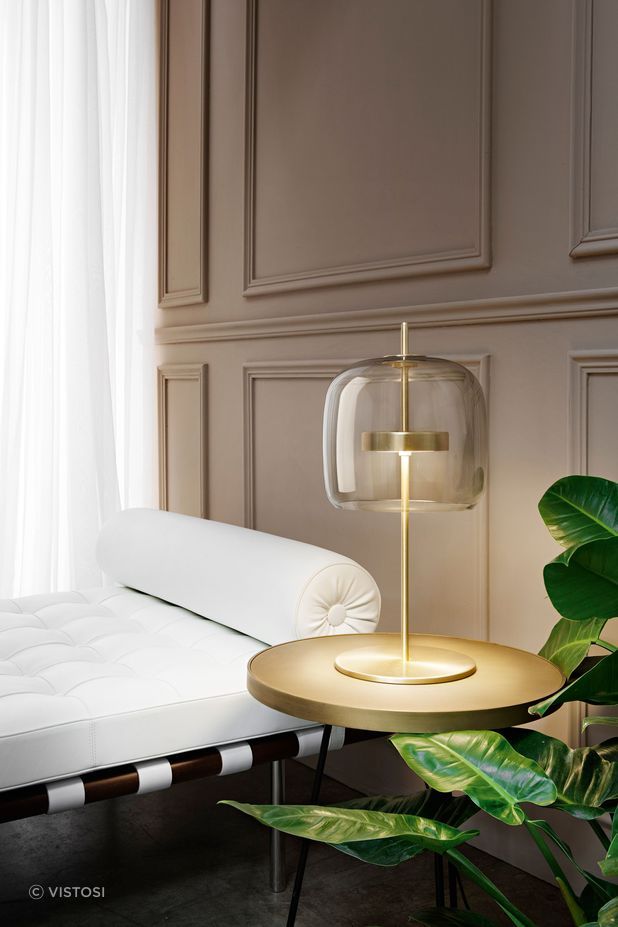 Jube LT P table lamp in smoky Murano glass