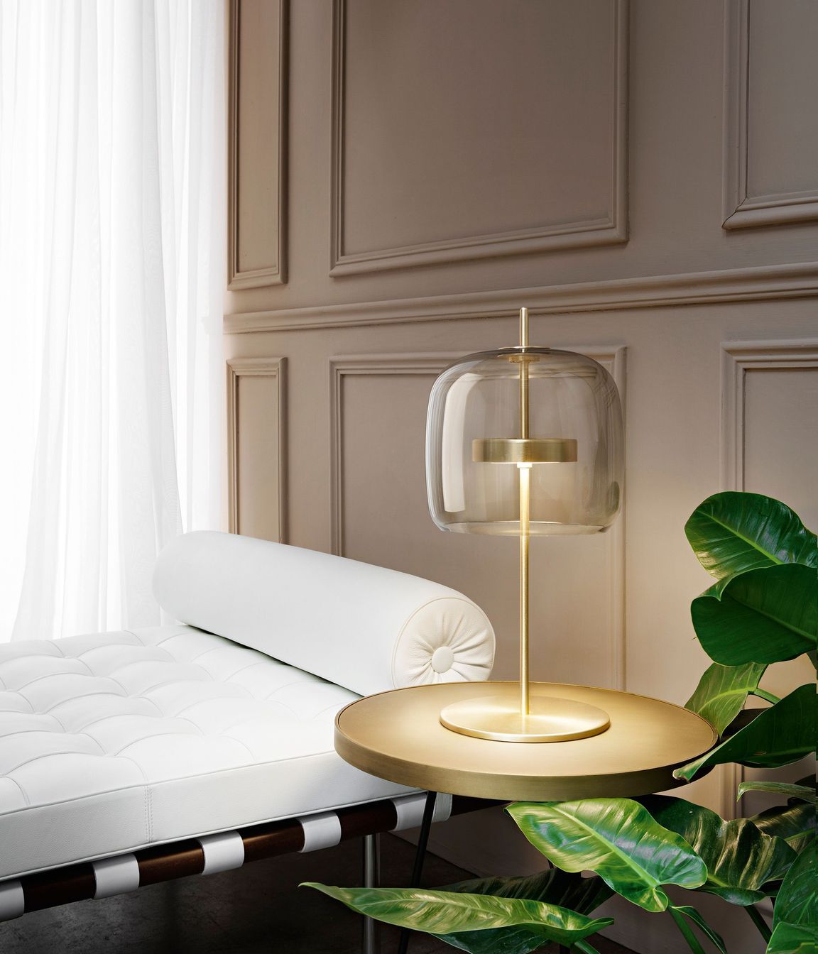 Jube LT P table lamp in smoky Murano glass