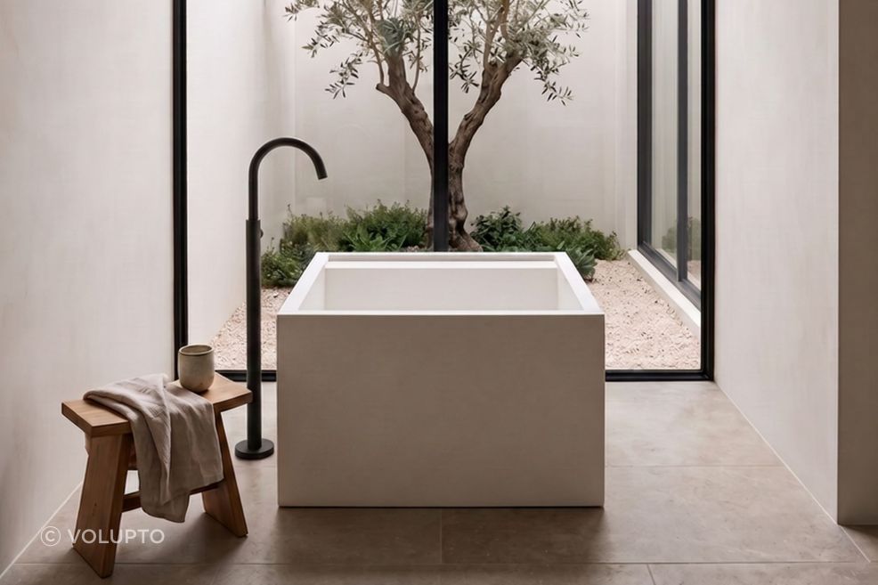 Custom Japanese bath in Stone composite