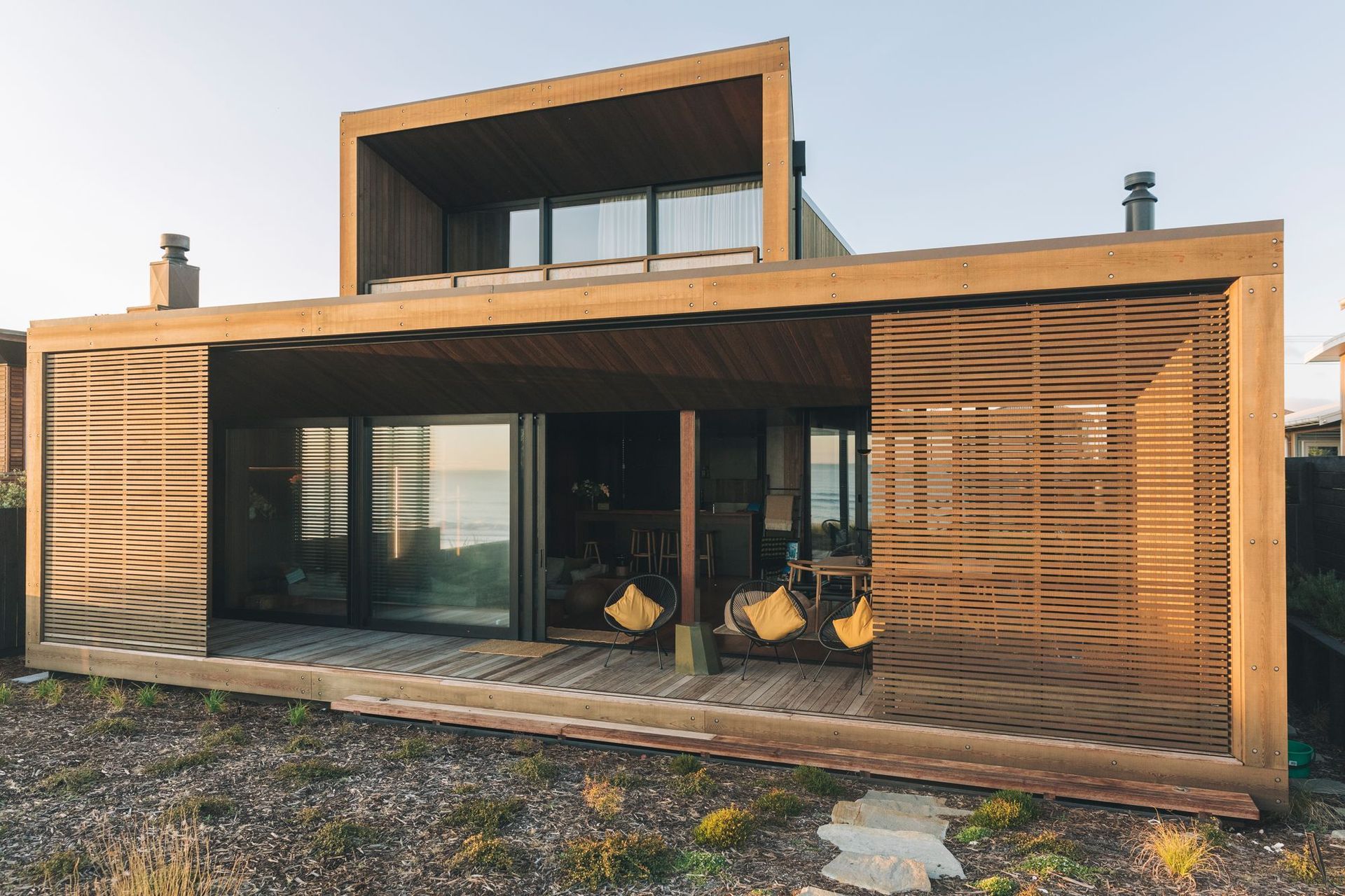 "The building also had to be on these piles so that the house could be removed at any point if need be," says Corey.