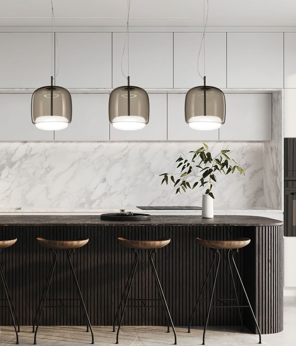 Jube SPP pendant in smoky Murano glass