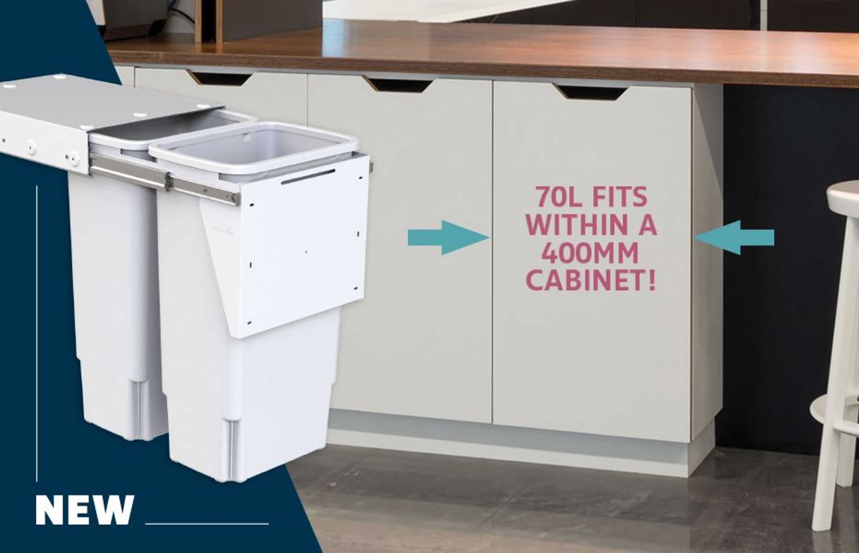 A large waste and recycling solution for a tight space is finally here!