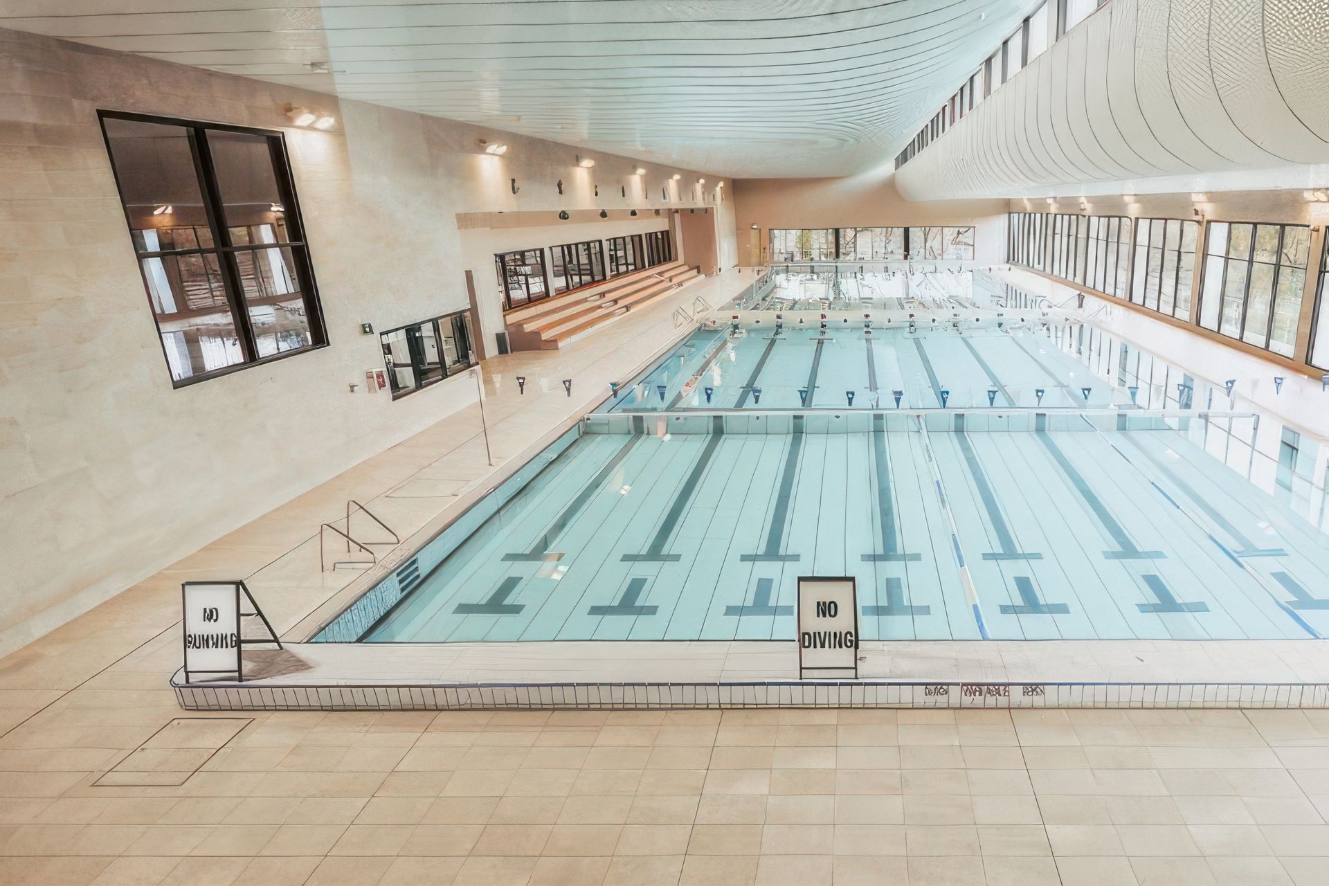 Ivanhoe Grammar Sports &amp; Aquatic Centre with Agrob Buchtal Hytect tiles throughout the facility actively reducing bacteria on surfaces despite humid conditions