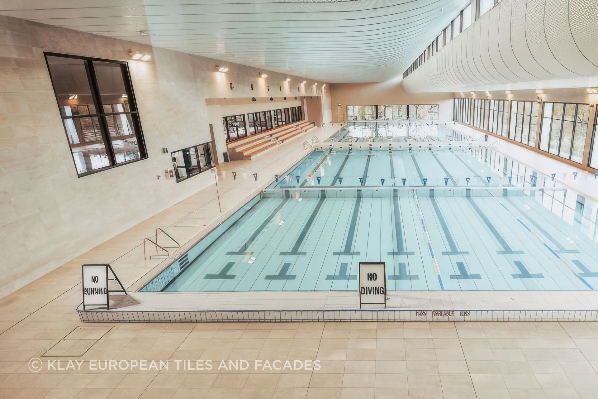 Ivanhoe Grammar Sports &amp; Aquatic Centre with Agrob Buchtal Hytect tiles throughout the facility actively reducing bacteria on surfaces despite humid conditions