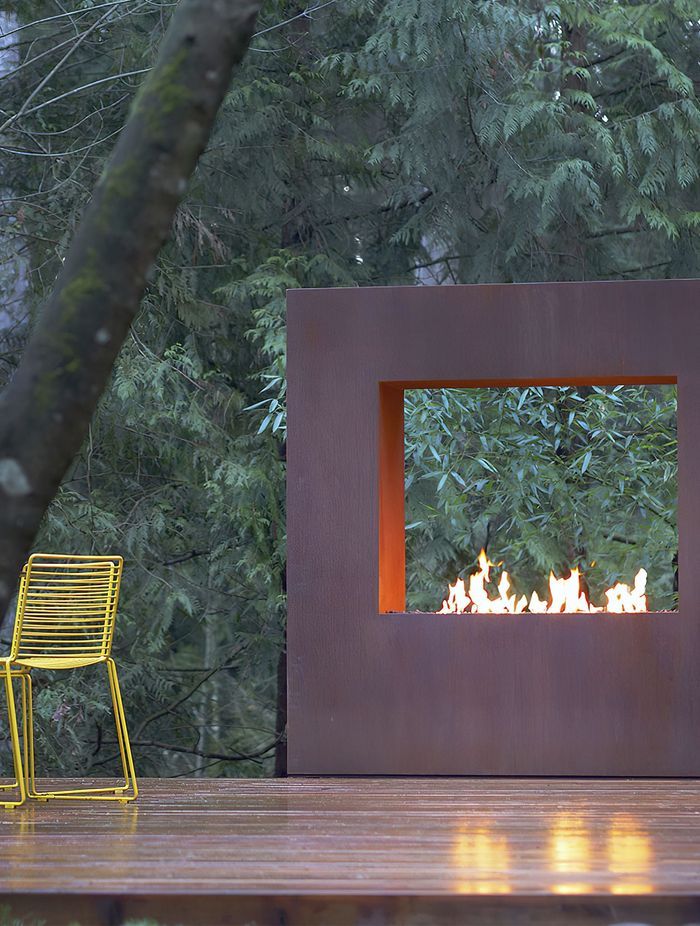 Modern outdoor fireplaces are pushing design boundaries