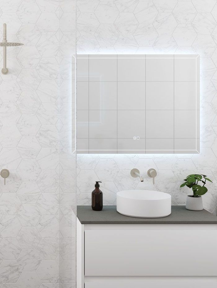 This stylish horizontal mirror is a great addition to any Hampton style bathroom. Featured product: Hampton LED Mirror