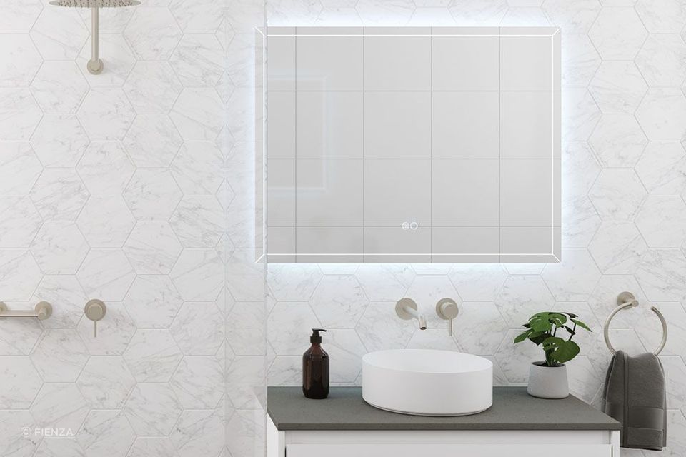 This stylish horizontal mirror is a great addition to any Hampton style bathroom. Featured product: Hampton LED Mirror