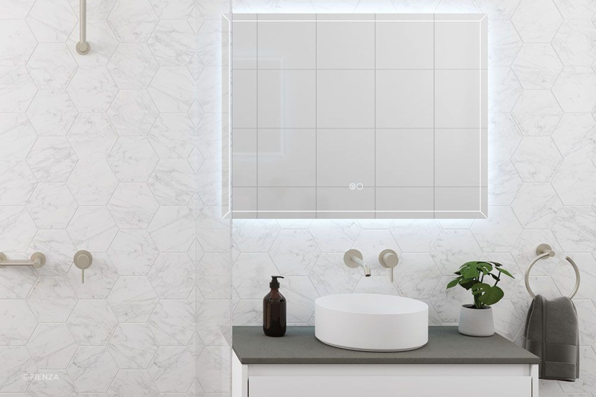 This stylish horizontal mirror is a great addition to any Hampton style bathroom. Featured product: Hampton LED Mirror