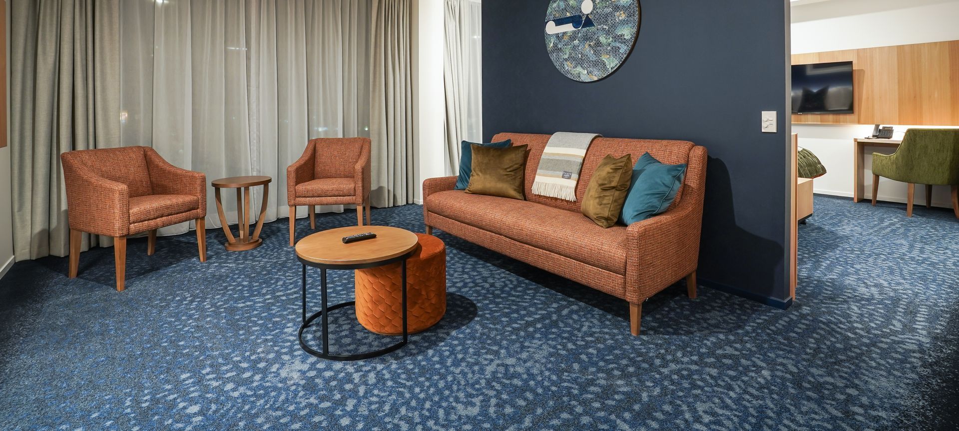 Custom Axminster for the Langlands Hotel Invercargill: 80/20 wool blend, from Heritage carpets