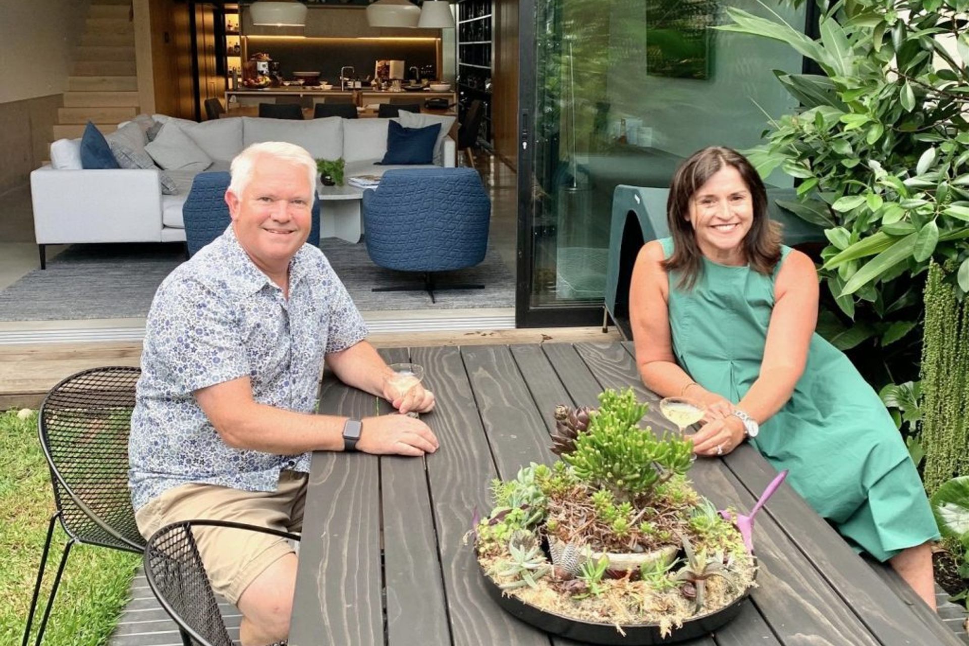 The couple enjoying their new home