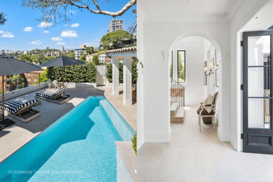 Cathedral Limestone | Charcoal Grey Granite | Charcoal Granite Cobblestones | Lynda Kerry Interior Design | Andrew Barnyak Design